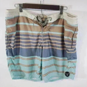 Men's Billabong Blue and Brown Board Shorts